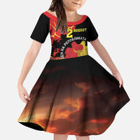 Personalized Macedonia Republic Day Family Matching Off Shoulder Maxi Dress and Hawaiian Shirt Ilinden Monument Red Poppy - Wonder Print Shop