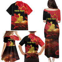 Personalized Macedonia Republic Day Family Matching Puletasi and Hawaiian Shirt Ilinden Monument Red Poppy - Wonder Print Shop