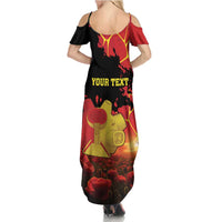 Personalized Macedonia Republic Day Family Matching Summer Maxi Dress and Hawaiian Shirt Ilinden Monument Red Poppy - Wonder Print Shop