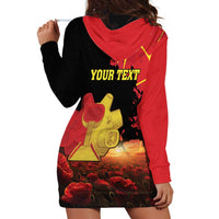Personalized Macedonia Republic Day Hoodie Dress Ilinden Monument Red Poppy - Wonder Print Shop