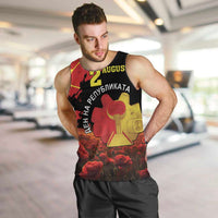 Personalized Macedonia Republic Day Men Tank Top Ilinden Monument Red Poppy - Wonder Print Shop