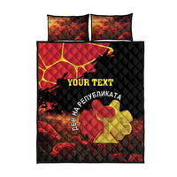Personalized Macedonia Republic Day Quilt Bed Set Ilinden Monument Red Poppy - Wonder Print Shop