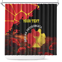 Personalized Macedonia Republic Day Shower Curtain Ilinden Monument Red Poppy - Wonder Print Shop