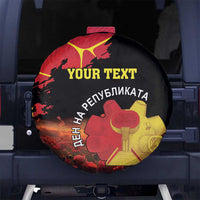 Personalized Macedonia Republic Day Spare Tire Cover Ilinden Monument Red Poppy - Wonder Print Shop