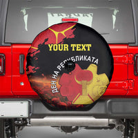 Personalized Macedonia Republic Day Spare Tire Cover Ilinden Monument Red Poppy - Wonder Print Shop