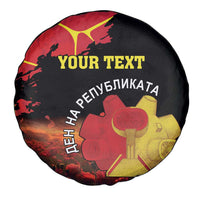 Personalized Macedonia Republic Day Spare Tire Cover Ilinden Monument Red Poppy - Wonder Print Shop