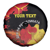 Personalized Macedonia Republic Day Spare Tire Cover Ilinden Monument Red Poppy - Wonder Print Shop