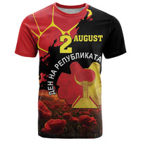 Personalized Macedonia Republic Day T Shirt Ilinden Monument Red Poppy - Wonder Print Shop