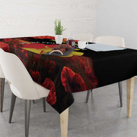 Personalized Macedonia Republic Day Tablecloth Ilinden Monument Red Poppy - Wonder Print Shop