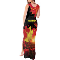 Personalized Macedonia Republic Day Tank Maxi Dress Ilinden Monument Red Poppy - Wonder Print Shop