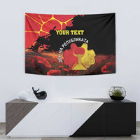 Personalized Macedonia Republic Day Tapestry Ilinden Monument Red Poppy - Wonder Print Shop