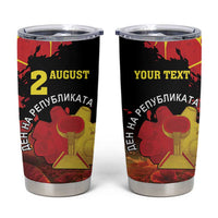 Personalized Macedonia Republic Day Tumbler Cup Ilinden Monument Red Poppy - Wonder Print Shop