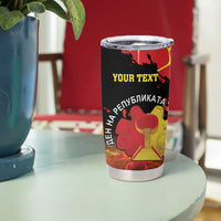 Personalized Macedonia Republic Day Tumbler Cup Ilinden Monument Red Poppy - Wonder Print Shop