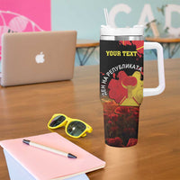 Personalized Macedonia Republic Day Tumbler With Handle Ilinden Monument Red Poppy - Wonder Print Shop