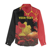 Personalized Macedonia Republic Day Women Casual Shirt Ilinden Monument Red Poppy - Wonder Print Shop