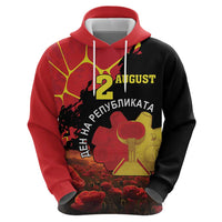 Personalized Macedonia Republic Day Zip Hoodie Ilinden Monument Red Poppy - Wonder Print Shop