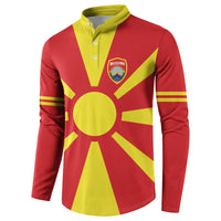 Custom Macedonia Button Sweatshirt Flag Style - Wonder Print Shop