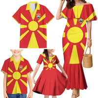 Custom Macedonia Family Matching Mermaid Dress and Hawaiian Shirt Flag Style - Wonder Print Shop