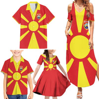 Custom Macedonia Family Matching Summer Maxi Dress and Hawaiian Shirt Flag Style - Wonder Print Shop