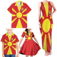 Custom Macedonia Family Matching Tank Maxi Dress and Hawaiian Shirt Flag Style - Wonder Print Shop