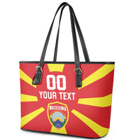 Custom Macedonia Leather Tote Bag Flag Style - Wonder Print Shop