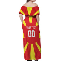 Custom Macedonia Off Shoulder Maxi Dress Flag Style - Wonder Print Shop
