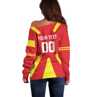 Custom Macedonia Off Shoulder Sweater Flag Style - Wonder Print Shop