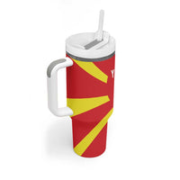 Custom Macedonia Tumbler With Handle Flag Style - Wonder Print Shop