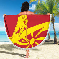 Macedonia Ice Hockey Custom Beach Blanket Go Champion - Wonder Print Shop