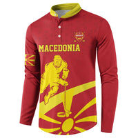 Macedonia Ice Hockey Custom Button Sweatshirt Go Champion - Wonder Print Shop