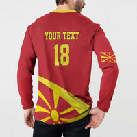 Macedonia Ice Hockey Custom Button Sweatshirt Go Champion - Wonder Print Shop