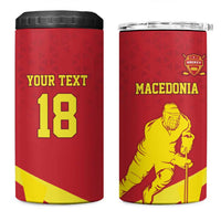 Macedonia Ice Hockey Custom 4 in 1 Can Cooler Tumbler Go Champion - Wonder Print Shop