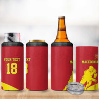 Macedonia Ice Hockey Custom 4 in 1 Can Cooler Tumbler Go Champion - Wonder Print Shop