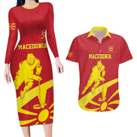 Macedonia Ice Hockey Custom Couples Matching Long Sleeve Bodycon Dress and Hawaiian Shirt Go Champion - Wonder Print Shop