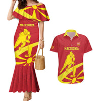 Macedonia Ice Hockey Custom Couples Matching Mermaid Dress and Hawaiian Shirt Go Champion - Wonder Print Shop