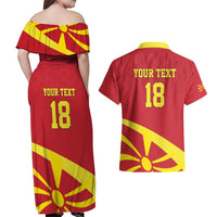 Macedonia Ice Hockey Custom Couples Matching Off Shoulder Maxi Dress and Hawaiian Shirt Go Champion - Wonder Print Shop