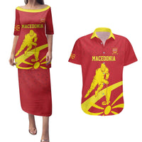 Macedonia Ice Hockey Custom Couples Matching Puletasi and Hawaiian Shirt Go Champion - Wonder Print Shop