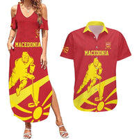 Macedonia Ice Hockey Custom Couples Matching Summer Maxi Dress and Hawaiian Shirt Go Champion - Wonder Print Shop