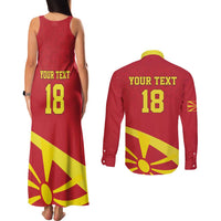 Macedonia Ice Hockey Custom Couples Matching Tank Maxi Dress and Long Sleeve Button Shirt Go Champion - Wonder Print Shop