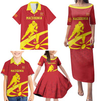 Macedonia Ice Hockey Custom Family Matching Puletasi and Hawaiian Shirt Go Champion - Wonder Print Shop