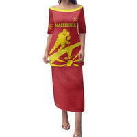 Macedonia Ice Hockey Custom Family Matching Puletasi and Hawaiian Shirt Go Champion - Wonder Print Shop