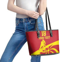 Macedonia Ice Hockey Custom Leather Tote Bag Go Champion - Wonder Print Shop