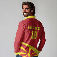 Macedonia Ice Hockey Custom Long Sleeve Polo Shirt Go Champion - Wonder Print Shop