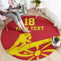 Macedonia Ice Hockey Custom Round Carpet Go Champion - Wonder Print Shop