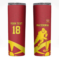Macedonia Ice Hockey Custom Skinny Tumbler Go Champion - Wonder Print Shop