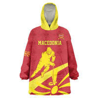 Macedonia Ice Hockey Custom Wearable Blanket Hoodie Go Champion - Wonder Print Shop