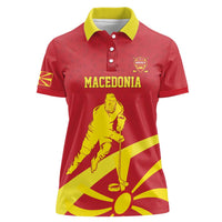 Macedonia Ice Hockey Custom Women Polo Shirt Go Champion - Wonder Print Shop