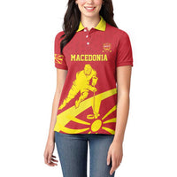 Macedonia Ice Hockey Custom Women Polo Shirt Go Champion - Wonder Print Shop
