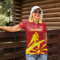 Macedonia Ice Hockey Custom Women Polo Shirt Go Champion - Wonder Print Shop