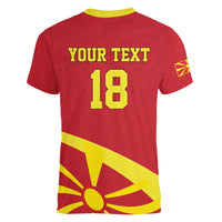 Macedonia Ice Hockey Custom Women V-Neck T-Shirt Go Champion - Wonder Print Shop